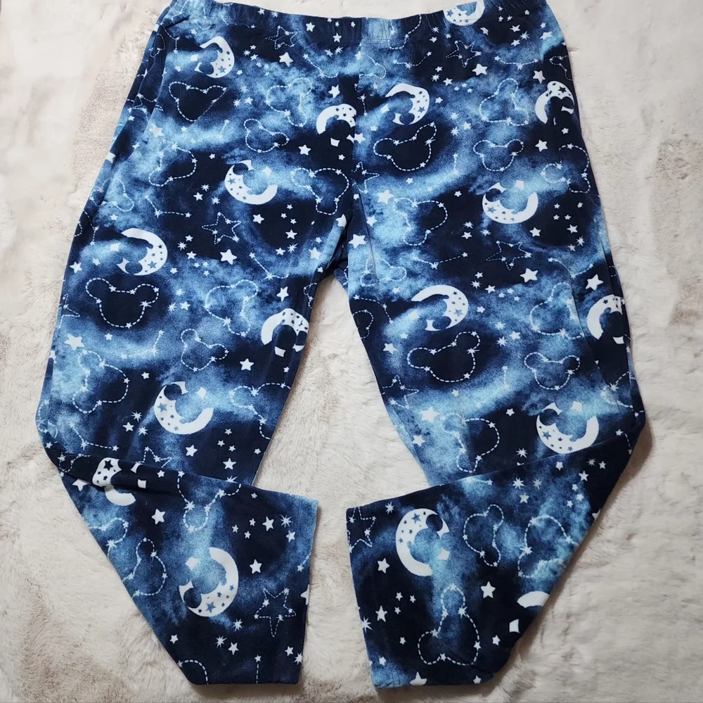 Disney Mickey Mouse Soft and Cozy 2 pc Blue and White PJ Pajama Set Size 2X